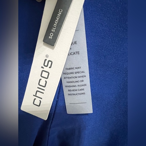 Chico's So Slimming Brigitte Fringe Hem Slim Crop Rich Cobalt size 12 (2) NWT - Picture 6 of 10